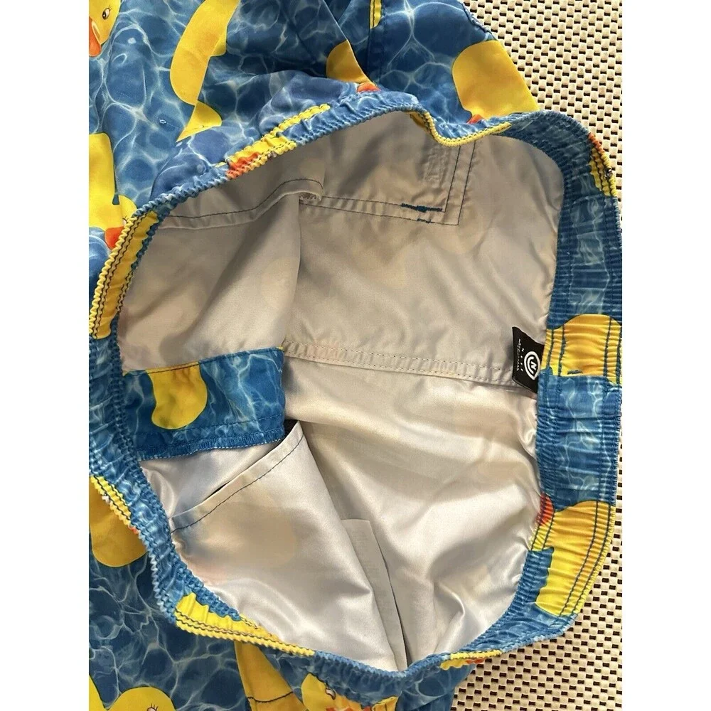 Neff Swim Trunks Shorts‎ Mens Size Small Rubber Duck Drawstring Elastic Waist S